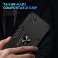 thumbnail image 2 of Designed for Samsung Galaxy A22 5G Case, Military Grade Protective Phone Case Rugged Hard PC + Soft TPU Cover with Enhanced Metal Ring Kickstand [Support Magnet Mount], Black, 2 of 7