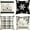 Black, variant on colorlife Merry Christmas Hello Winter Buffalo Plaid Snowflake Red Throw Pillow Cover, 18 x 18 Inch Winter Holiday Cushion Case Decoration for Sofa Couch Set of 4