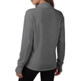 thumbnail image 3 of Stichou Women's Plus Size Sun Shirts Full Zip Long Sleeve Shirt Hiking Workout Athletic Thumb Holes Clothing Gray 4XL, 3 of 6
