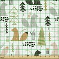 thumbnail image 2 of Ambesonne Nature Fabric by the Yard Upholstery, Squirrel Trees Woodland, 5 Yards, Multicolor, 2 of 5