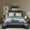 Coastal Blue, variant on Kasentex Cotton Patchwork Quilt Floral Patchwork Oversized Bedspread Coverlet Diamond Motif Blue/Ivory Quilt King