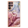 thumbnail image 2 of ELEHOLD for Samsung Galaxy S24 Ultra Case, IMD Marble Pattern Soft TPU Shockproof Bumper Slim Lightweight Case with Glitter Diamond Ring Holder,Galaxy S24 Ultra Case,Rose, 2 of 6