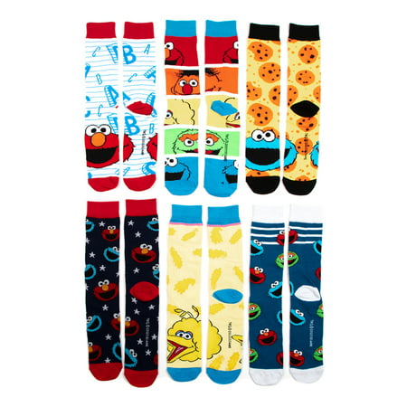 Sesame Street - Men's Sesame 6pk Socks - Walmart.com - Walmart.com