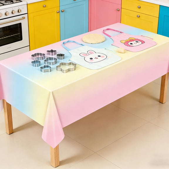 Eespoir Colorful Party Tablecloths, Plastic Disposable Tablecloths, Birthday and Holiday Table Covers, Bulk Party Supplies for Events, Celebrations, and Family Gatherings