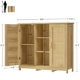 thumbnail image 6 of FANGSUM Rattan Cabinet with 4 Adjustable Shelves, Bathroom Floor Cabinet for Living Room, Entryway, Natural, 6 of 8