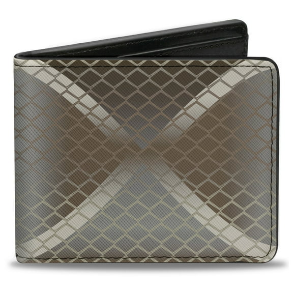 Buckle-Down Wallet, Bifold, Snake Diamondback Tan Browns, Vegan Leather