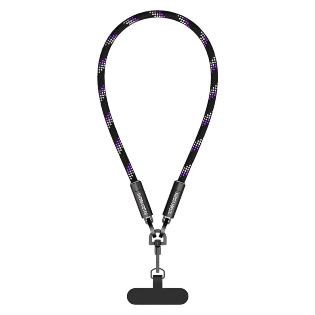 240W Type C Lanyard Charging Cable Fast Charge Data Sync Wearable Crossbody Phone Lanyard Straps with Patches Replacement