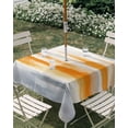 thumbnail image 2 of Burnt Orange Grey Ombre Outdoor Tablecloth with Umbrella Hole, Abstract Art Oil Painting Modern Spillproof Waterproof Outdoor Table Cover, Patio Tablecloths for Party/Garden/Picnic, Square 60"x60", 2 of 9