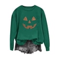 thumbnail image 5 of Dpjklzsn Women’s Halloween Pumpkin Sweatshirt, Glitter Jack O Lantern Graphic Crewneck Pullover, Long Sleeve Fall Casual Sweatshirt Top, 5 of 6