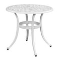 thumbnail image 3 of Zimtown 23.6'' Cast Aluminum Lightweight Outdoor Dining Table with Hardware Accessories Pack, White, 3 of 8