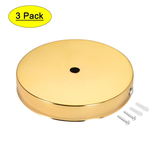 Uxcell 120mm 4.7inch Light Canopy Kit Wall Sconce Lamp Plate Fixture Gold Tone 3Pack