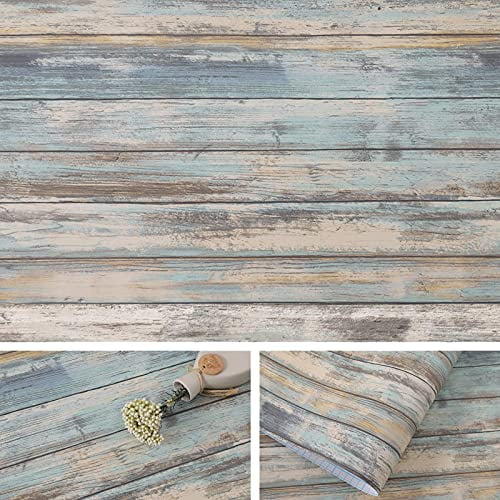 Distressed Wood Paper 17/'/'x120/'/' Self-Adhesive Removable Wood Peel and Stick Wallpaper Vinyl Decorative Wood Plank Film Vintage Wall Covering for Furniture Surfaces Easy to Clean Wooden Grain Paper