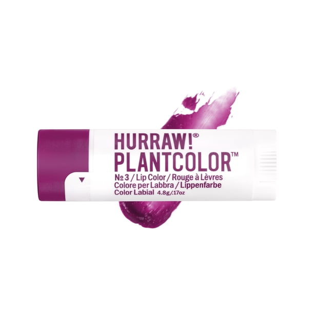 ¡Hurra! Color de labios Plantcolor No. 3: tono rosa/morado. Alternativa a bálsamo y lápiz labial con color altamente pigmentados. Vegano y natural. Fácil aplicación. Construible. Primero de su tipo.