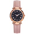 thumbnail image 1 of Reloj de pulsera de cuarzo informal con cinturón de cuero de PU de aleación de cielo estrellado femenino de moda (rosa), 1 of 1