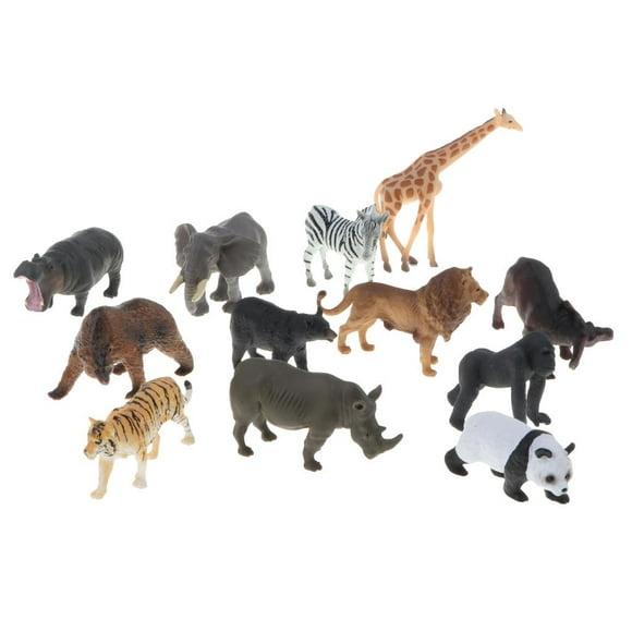 Lot 12pcs Zoo Animal Model Figure