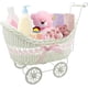 thumbnail image 1 of Rattan baby basket with handle and wheels, perfect gift for baby shower or newborn (pink) Pink, 1 of 4