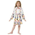 thumbnail image 6 of FORMRS Niños Bathrobe Unisex Hooded Robe Soft Plush Pajamas Sleepwear, Size 2-3T, White Abstract Triangles, 6 of 7