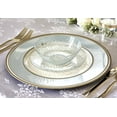 thumbnail image 3 of " OCCASIONS " 100 Plates Pack (50 Guests) Premium Wedding Party Disposable Plastic Plates Set -50 x 10'' Dinner + 50 x 7'' Salad /dessert plates (Coastal Clear & Gold), 3 of 7