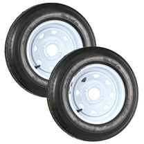 eCustomrim 2-Pack Trailer Tires On Rims 5.30-12 530-12 5.30 X 12 4 Lug Wheel White Spoke