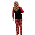 thumbnail image 3 of Christmas Family Pajamas Matching Set Letter Christmas Tree Print Long Sleeve Tops and Red Plaid Pants Sleepwear, 3 of 5