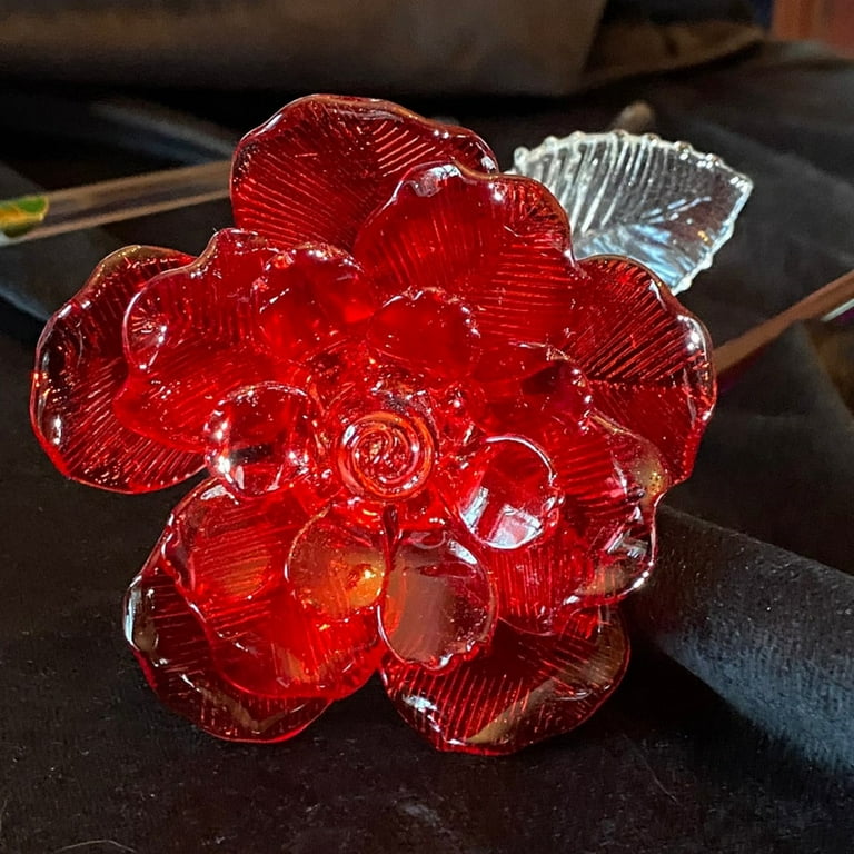 Murano Glass Flowers  Murano Glass Red Rose Flower On A Stem