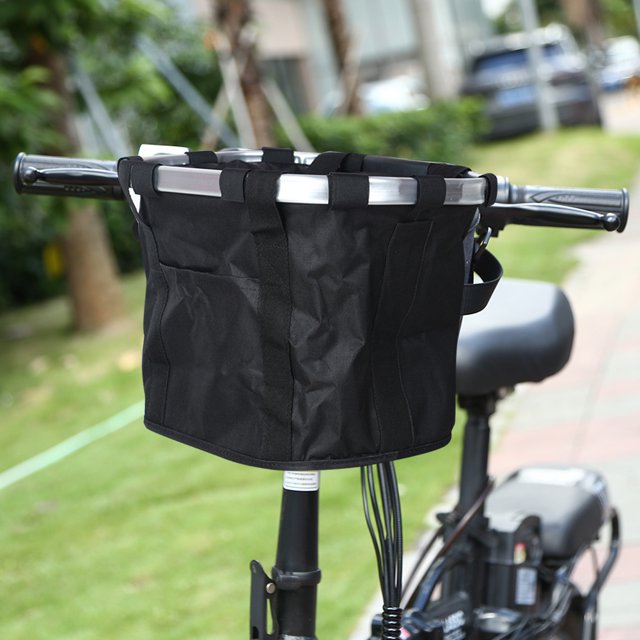 Bicicleta Bolsa de transporte para manillar Ndcxsfigh de bicicletacesta de aleación de aluminio delantera para MTB (negro)