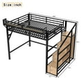 thumbnail image 5 of Queen Loft Bed with Storage Stairs, Metal Loft Bed Queen Frame with USB Ports and LED Lights, Noise-Reduced Design, Versatile High Loft Bedframe for Teens, Adults, Natural Wood, 5 of 5
