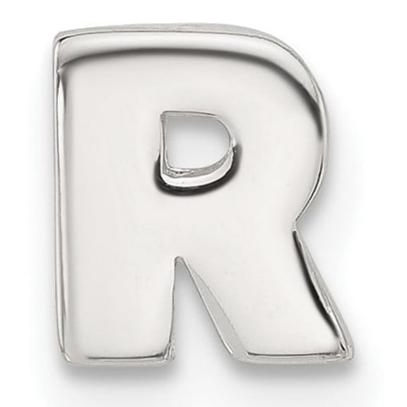 Sterling Silver Letter R Pendant Charm for Necklace or Bracelet, Polished Block Initial Jewelry for Women and Men, Monogram Alphabet Symbol in 925 Metal