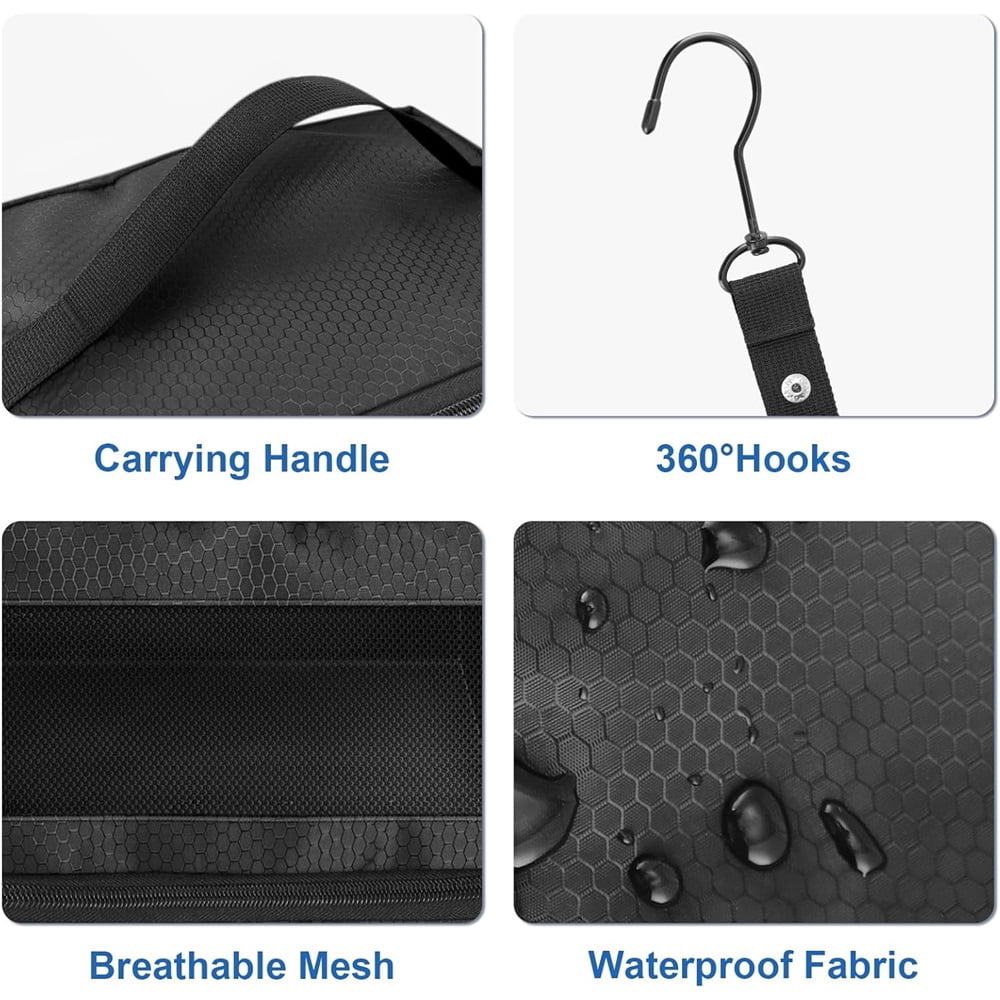 Sugagale Collapsible Hanging Travel Organizer, Portable Luggage Packing Cubes for Carry On Suitcase, Breathable Travel Shelves Organizer