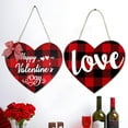 thumbnail image 1 of AMERTEER Décoration de Porte en Forme de Coeur Non Fading Plaque Murale à Carreaux Rouges et Noirs Valentines Décorations de Jour Décoration de Porte d'Entrée en Bois pour Magasin de Magasin de Maison, 1 of 10