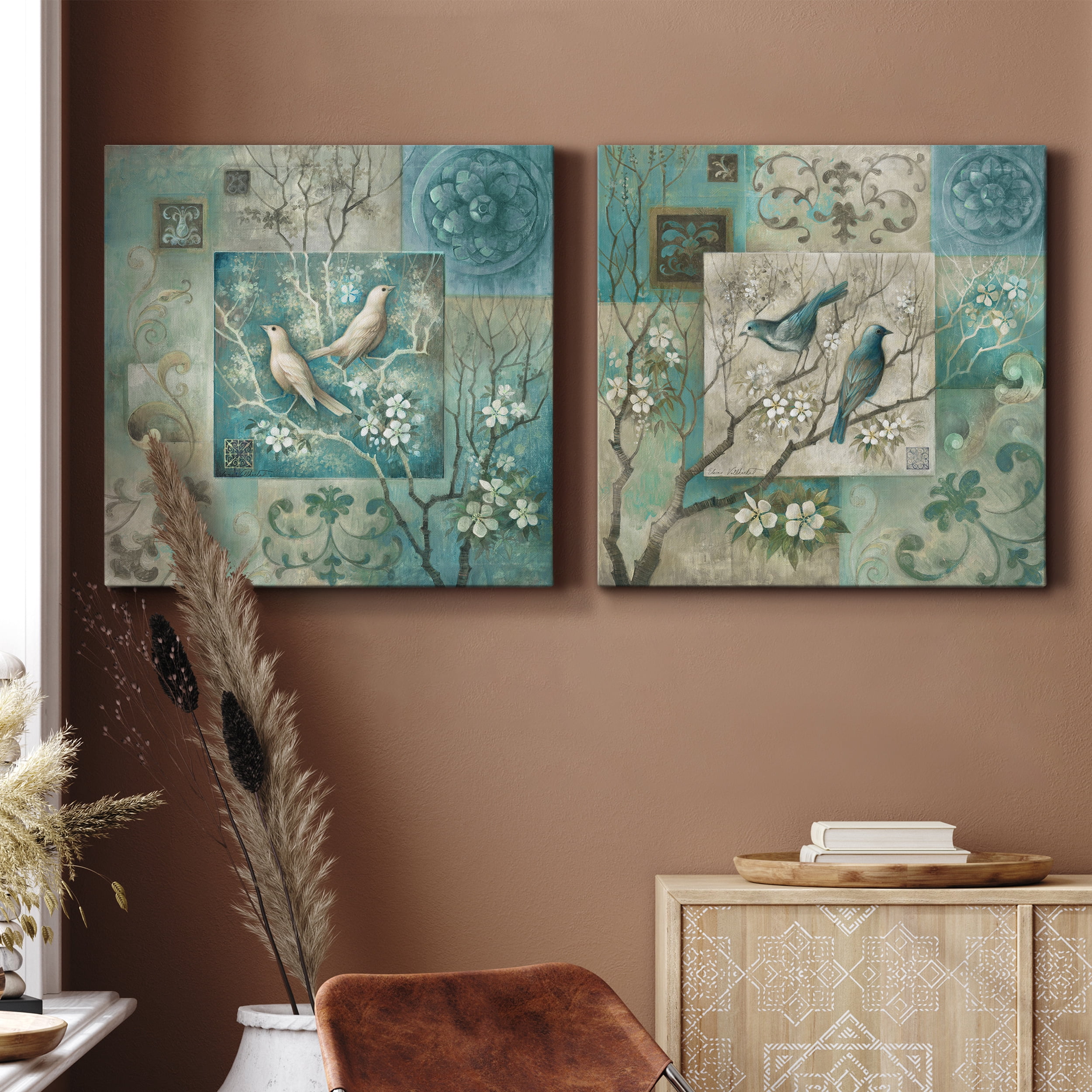 Arboretum Spring Song II - Premium Gallery Wrapped Canvas - Ready to Hang Set of 2 - 40 x 40 Each