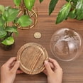 thumbnail image 4 of Round Shape Glass Cloche Globe Display Dome Cover Terrarium with Wood Base Decorative Display Case for Eternal Flower Plant Garage Kits Display 4.6x4.4 inch, 4 of 9