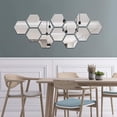 thumbnail image 1 of Juego de 15 espejos de pared hexagonales, acrílico dorado (9 cm/plateado), decoración de pared, azulejos de espejo, azulejos de espejo autoadhesivos estéticos para dormitorio, sala de estar Rojo Verde Cocina, Decoración y Otros, 1 of 4