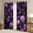 thumbnail image 2 of Homewish Teenagers Adults Chic Floral Purple Rose Curtains Pack of 2 (42x84 Each),Flying Butterflies Curtains Blackout,Happy Valentine'S Day Bedroom Curtains,Breathable Home Decor, 2 of 6