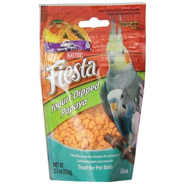 Kaytee Fiesta Mango Flavored Yogurt Dipped Papaya Bird Treats, 2.5oz