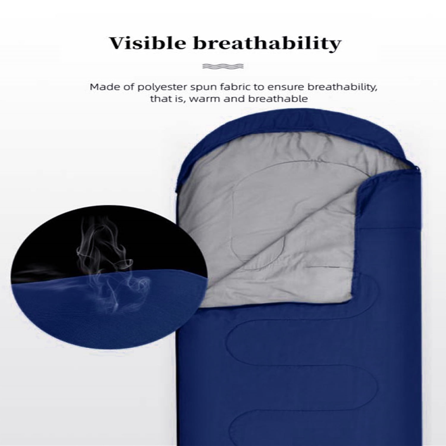 eYotto 83" Sleeping Bag, Camping Waterproof Lightweight Sleeping Bag for Adult, Camping Gear Equipment for Travel Camping Picnic Climbing (Navy Blue, 41℉- 68 ℉)