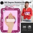 thumbnail image 4 of for iPad Air 11 inch M2 Air 6th Generation 2024(Model:A2902/A2903/A2904), Silicone Heavy Duty Shockproof Rugged Case with Hand Strap Carrying Crossbody Strap Kickstand Protective Cover, Rose, 4 of 8