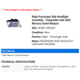 thumbnail image 2 of Right Passenger Side Headlight Assembly - Compatible with 2005 Mercury Grand Marquis, 2 of 2