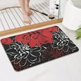 thumbnail image 4 of Red and Black Pioneer Flower Pattern Bathroom Rugs Mat,Non Slip Microfiber Bathroom Rug,Rubber Backing,Soft Bathroom Mats for Bathroom Floor,Tub and Shower,17x27in(43x68cm), 4 of 5