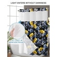 thumbnail image 4 of No Hook Cloth Fabric Shower Curtain with Snap in Liner, Blue Floral Waterproof Shower Curtains Set with See Through Top Window, Vintage Yellow Garden Blossom Flower Bath Curtains Shower 72"x78", 4 of 6