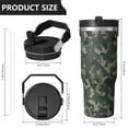 thumbnail image 3 of Camouflage 30oz Handheld Travel Tumbler with Handle – Double Wall Stainless Steel Insulated Cup, Flip Straw Lid, Leak-Proof & BPA-Free for Hot and Cold Drinks – Durable Coffee & Juice Mug Black, 3 of 6