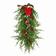thumbnail image 1 of Larme Décorative de Fleurs Faite à la Main avec Nœud, Baies Rouges pour la Maison, Centre de Table Unique pour les Fêtes et de Saison, 1 of 7