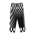 thumbnail image 4 of Disketp 3d Black And White Checkerboard Print Women'S Comfy Pajama Pants Casual Drawstring Palazzo Lounge Wide Leg Pants, 4 of 9
