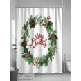 thumbnail image 5 of Merry Christmas Shower Curtain Set ，Waterproof Fabric Shower Curtains Winter Holly Red Berries Pine Cones Shower Curtains for Bathroom,Bathroom Decor 72"x84", 5 of 6