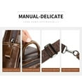 thumbnail image 4 of Vintage Genuine Leather Sling Bag, Business Crossbody Shoulder Backpack Travel Bag Daypack For 7.9 Inch iPad One shoulder Carrying Crossbody Bag For Men - Brown, 4 of 6