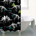 thumbnail image 4 of Black Cartoon Dinosaurs Skeletons Triangles Pattern Shower Curtain 36"x72" ,Bathroom Decorative Shower Curtains Set with 12 Hooks,Modern Waterproof Washable Shower Curtain, 4 of 6