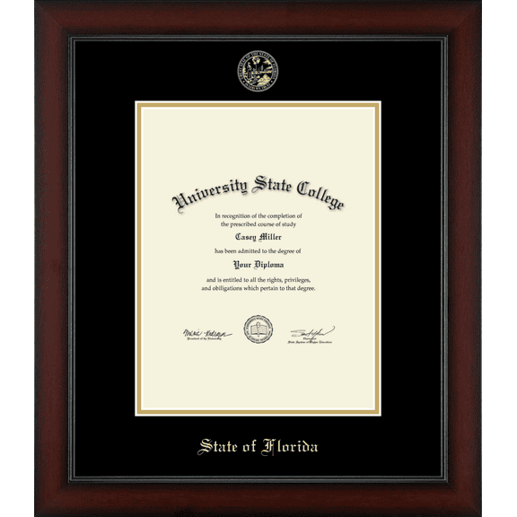 State of Florida Official State Seal Document Frame, Document Size 8.5" x 11"