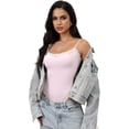 thumbnail image 3 of SMZ Lace Body Suit Square Neck Tops for Women Sleeveless Spaghetti Strap Tank Top Bodysuits for Women Sexy Jumpsuit, 3 of 7