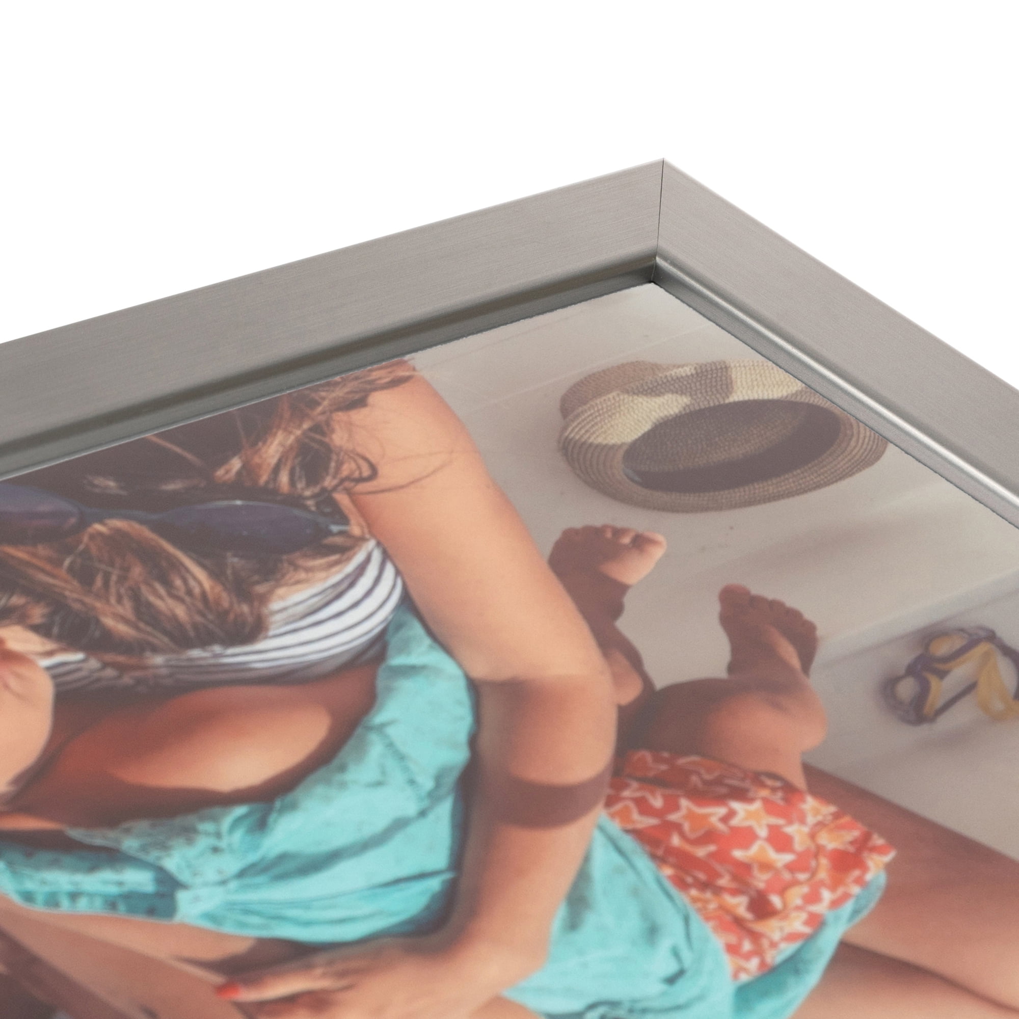 ArtToFrames 10x12 inch Stainless Steel Picture Frame, Silver MDF Poster Frame (3882)