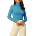 thumbnail image 1 of Unique Bargains Pull pour Femmes à Manches Longues Col Roulé Tricoté, 1 of 5